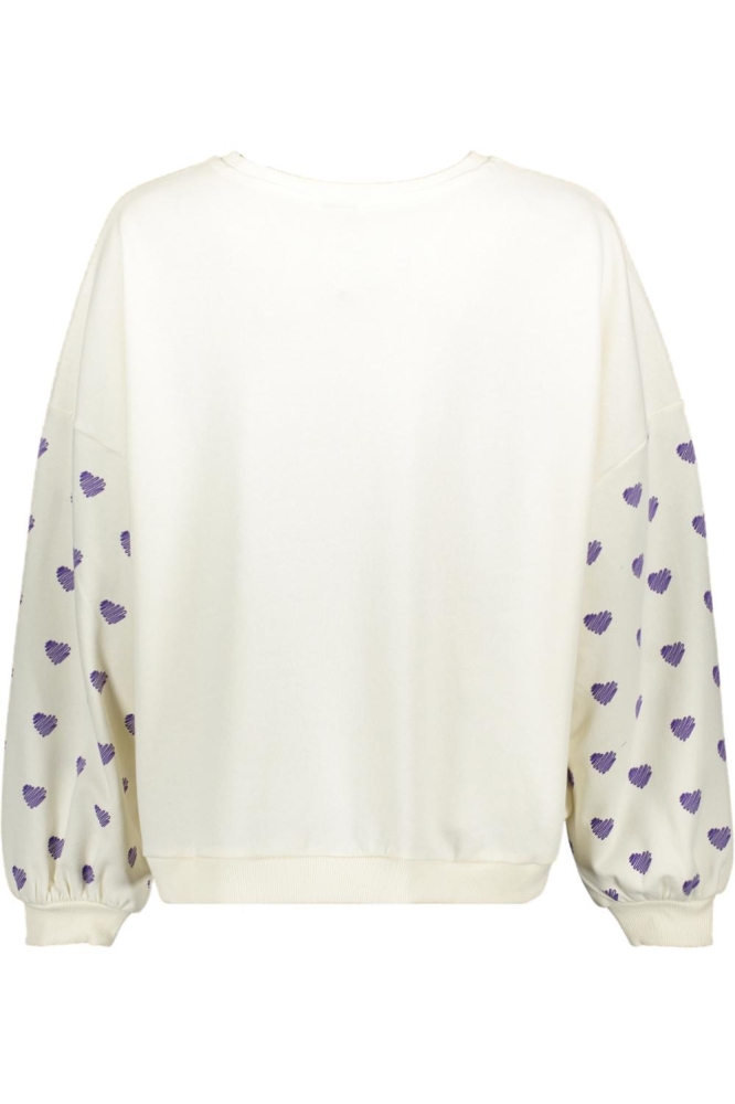 VMHANNA LS O-NECK OVERSIZE SWEAT BO 10336093 EGRET/HEART PRINT