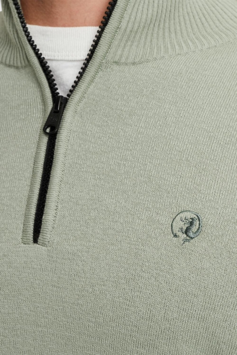 Cast Iron half zip collar cotton stretch