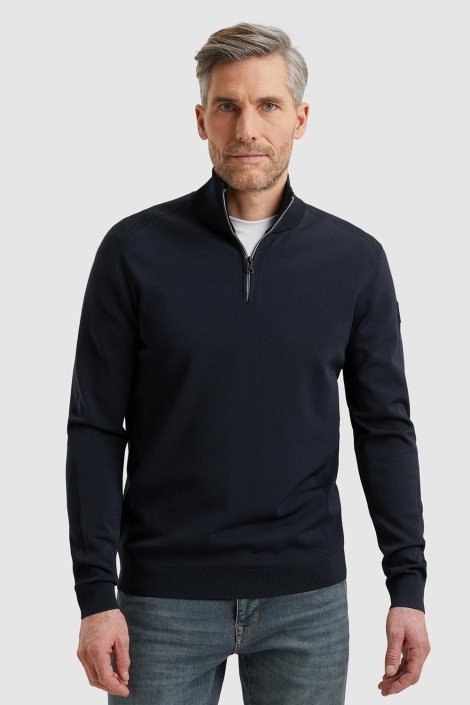 Vanguard half zip collar viscose blend