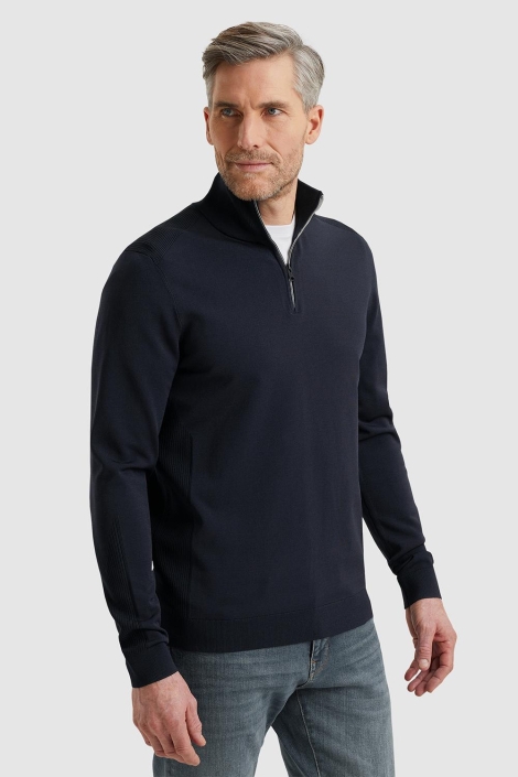 Vanguard half zip collar viscose blend