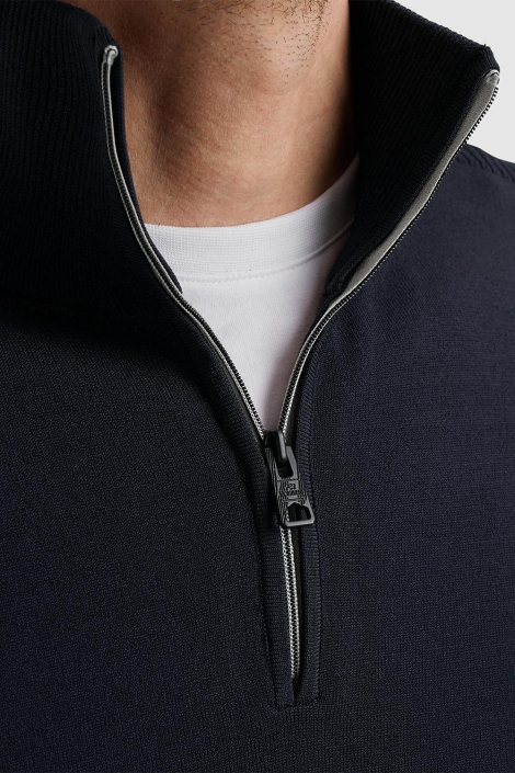 Vanguard half zip collar viscose blend