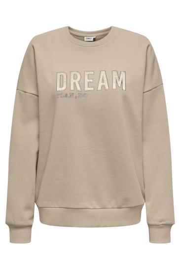 Only Trui ONLLILLA L/S SATIN O-NECK CS SWT 15357248 HUMUS/DREAM