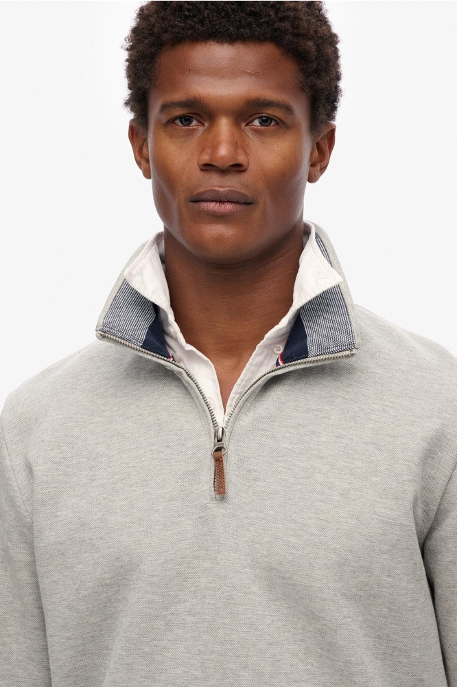 CORE PIQUE HALF ZIP M2014078A GREY MARL