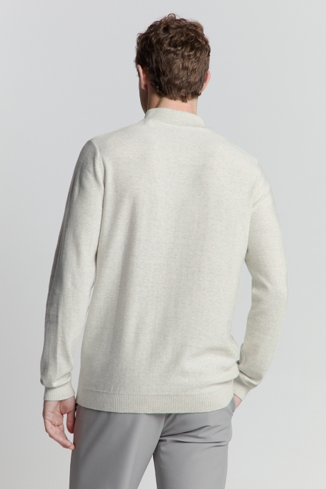 NO-EXCESS pullover half zip melange