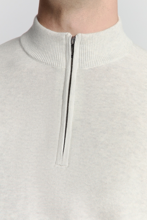 NO-EXCESS pullover half zip melange