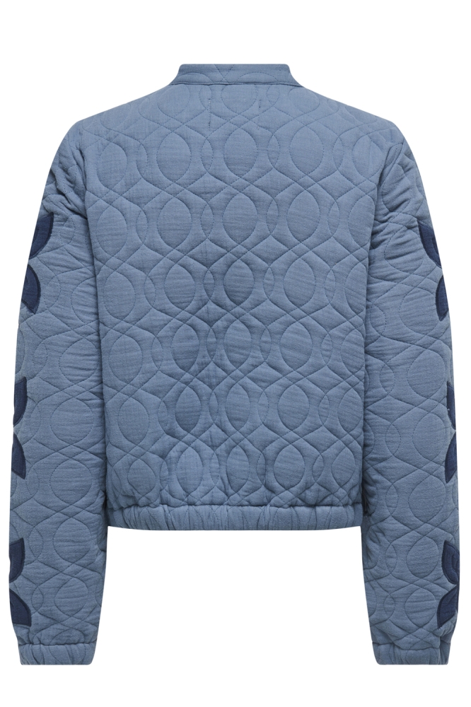 ONLAURA LIGHT QUILTED EMB BOMBER O 15353320 MOONLIGHT BLUE/FLOWER EMB