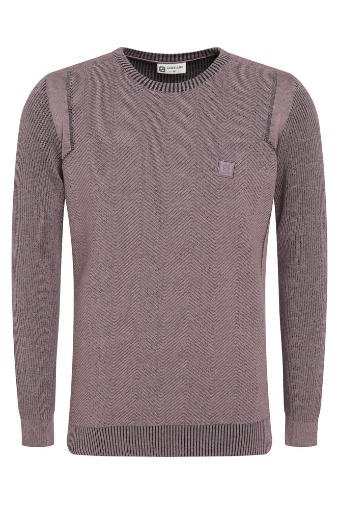 KNIT TRUI GEOMETRISCH 614765 704 Mauve