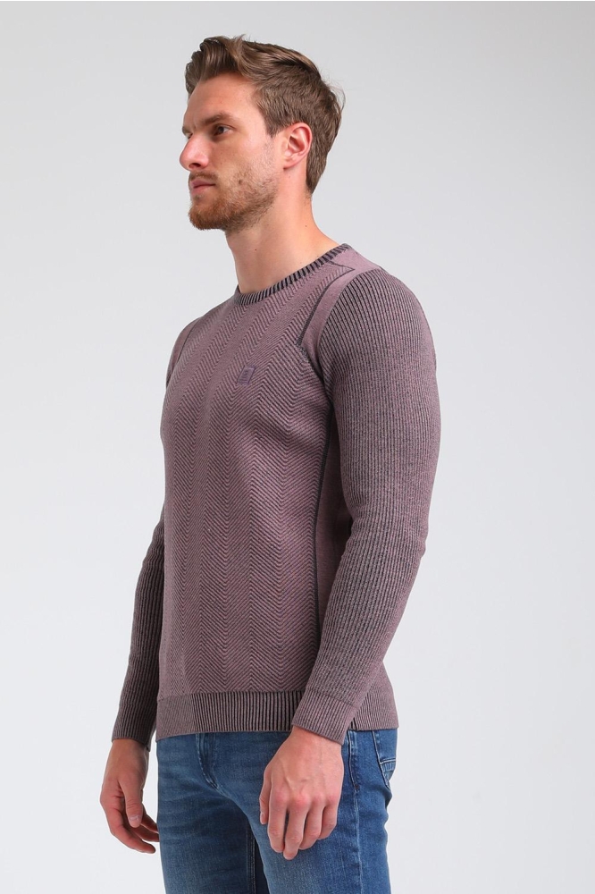 KNIT TRUI GEOMETRISCH 614765 704 Mauve