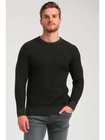 Gabbiano Trui RUIT STRUCTUUR KNIT TRUI 614767 502 army