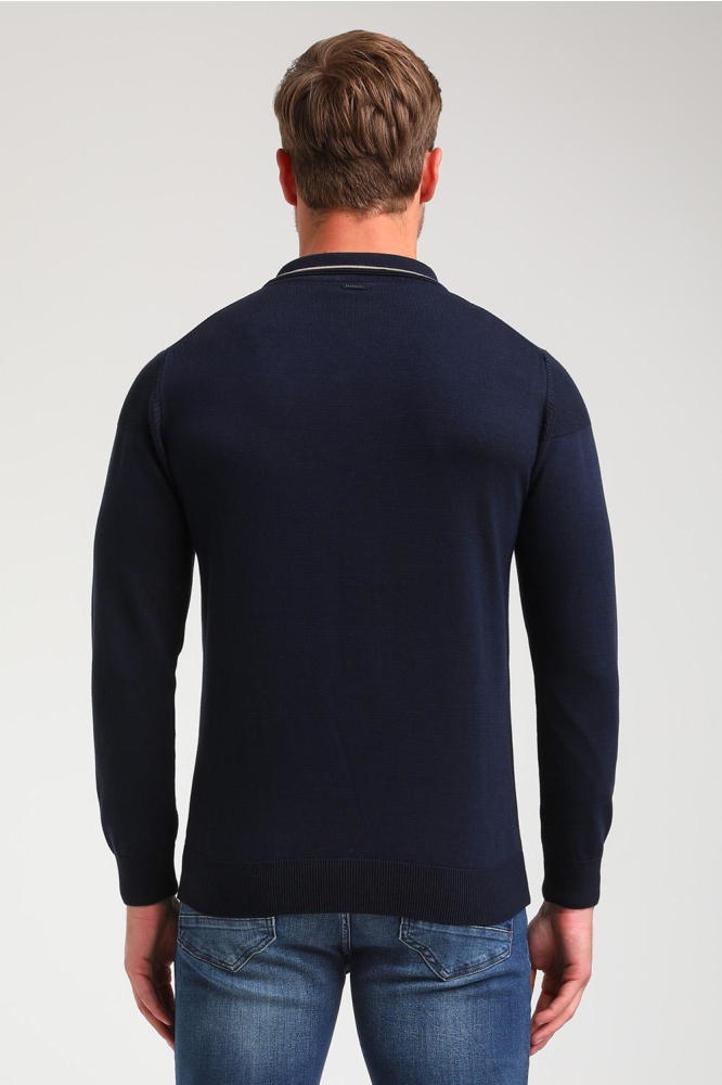 LANGE MOUWEN POLO KNIT 614770 301 Navy