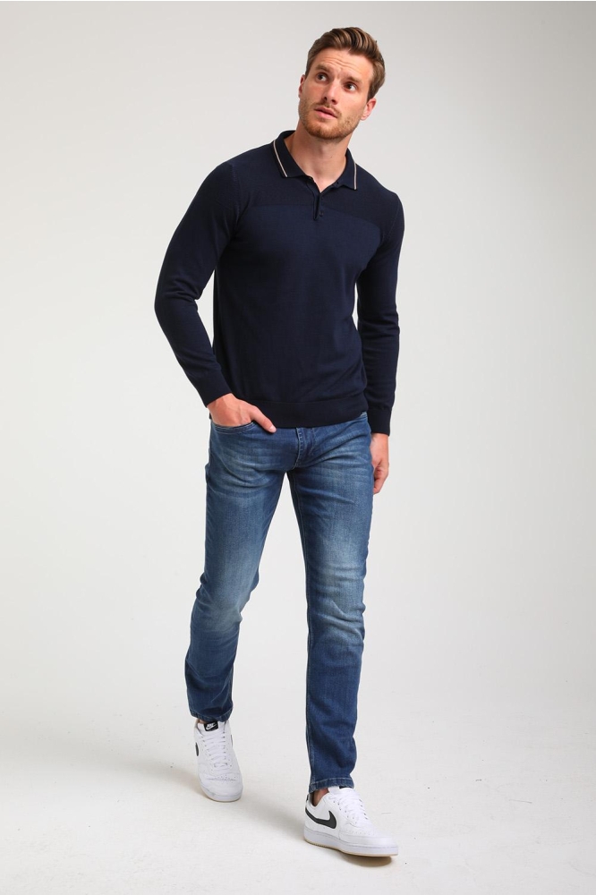 LANGE MOUWEN POLO KNIT 614770 301 Navy