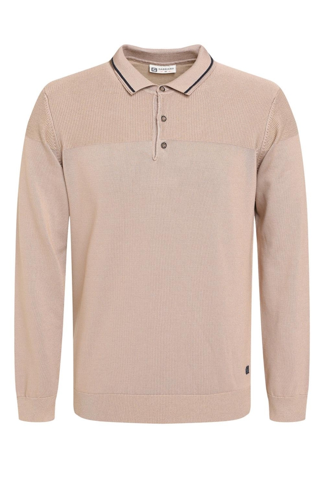 LANGE MOUWEN POLO KNIT 614770 4445 Taupe