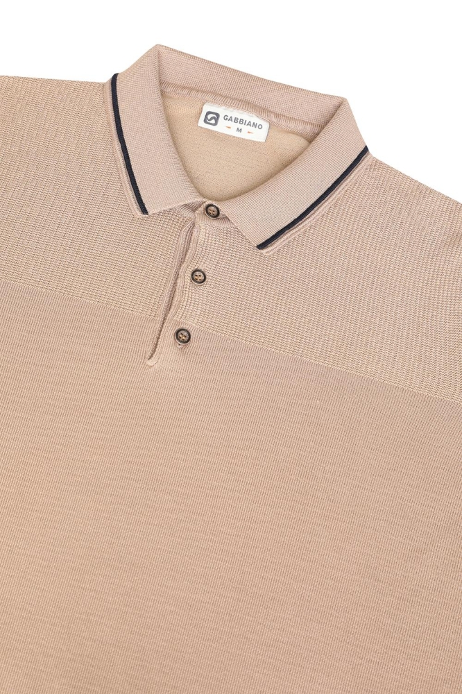 LANGE MOUWEN POLO KNIT 614770 4445 Taupe