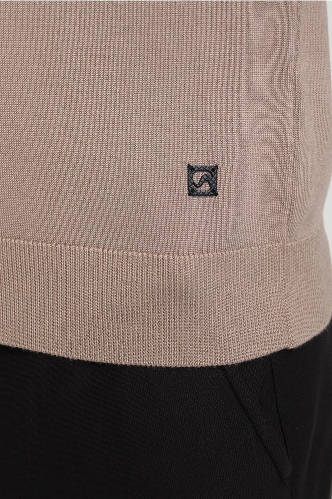 LANGE MOUWEN POLO KNIT 614770 4445 Taupe