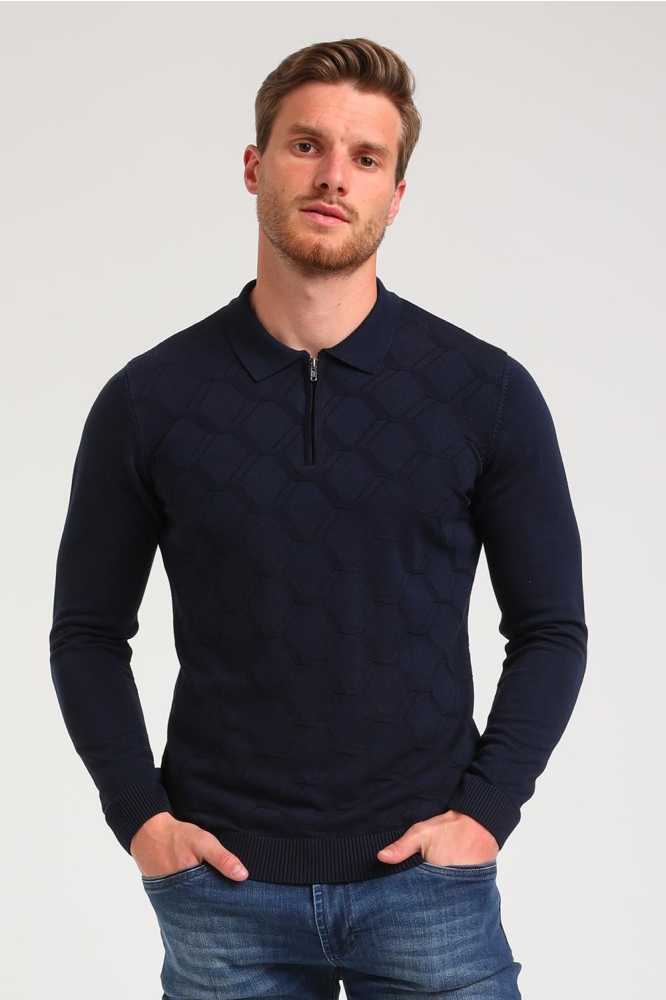 GESTRUCTUREERDE TRUI 614771 301 Navy