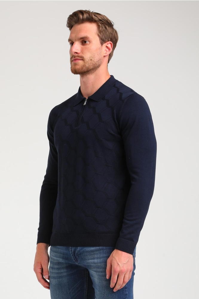 GESTRUCTUREERDE TRUI 614771 301 Navy