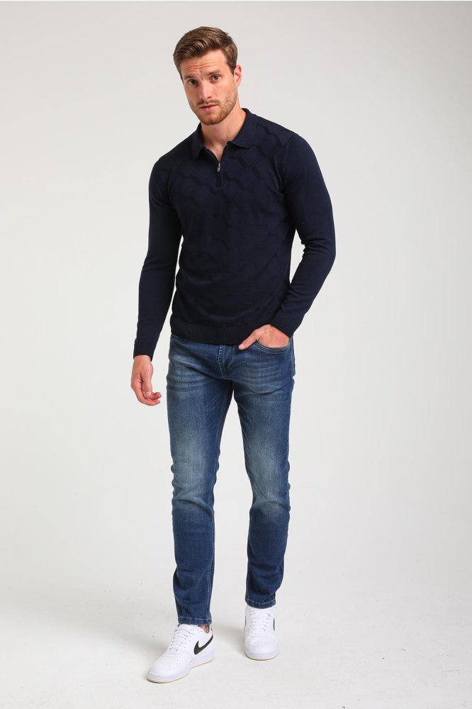 GESTRUCTUREERDE TRUI 614771 301 Navy