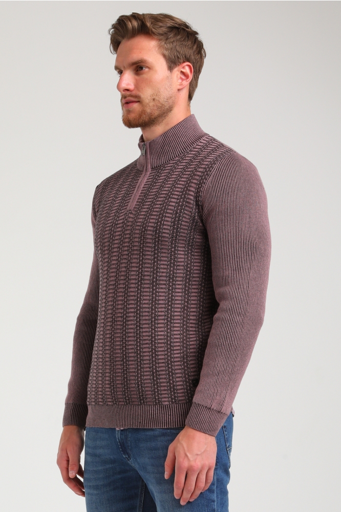 KNIT MELANGE SCHIPPERSTRUI 614778 704 mauve