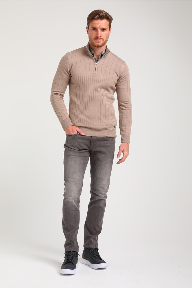 MINIMALISTISCHE KNIT SCHIPPERSTRUI 614779 4445 Taupe