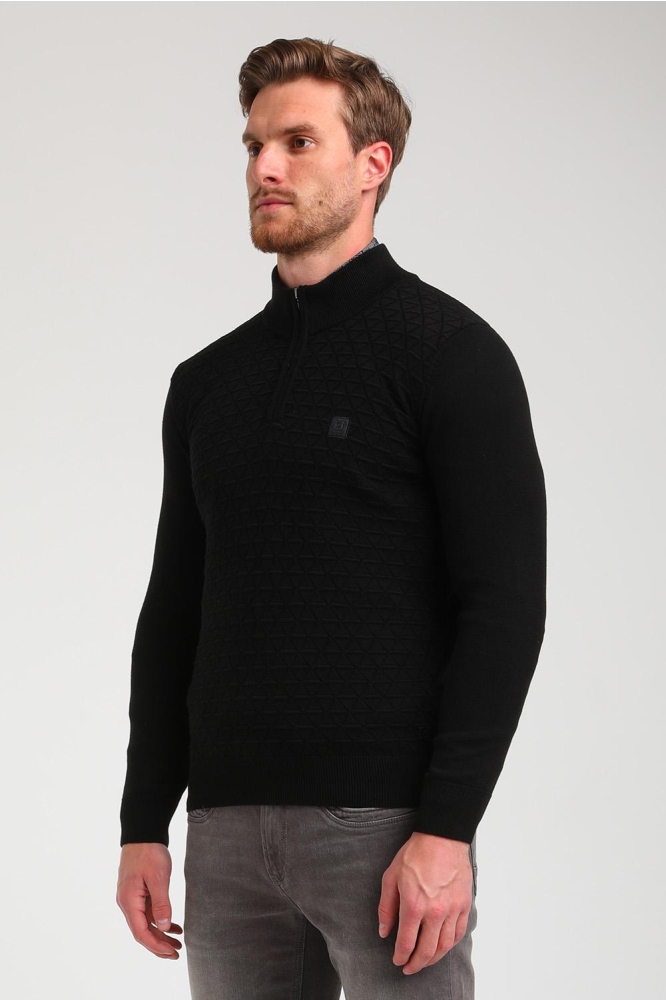 STRUCTUUR KNIT HOGE KRAAG 614780 201 Black