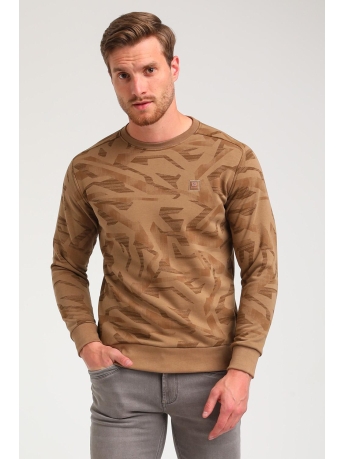 Gabbiano Trui SWEATER MET PRINT 774770 4412 khaki brown