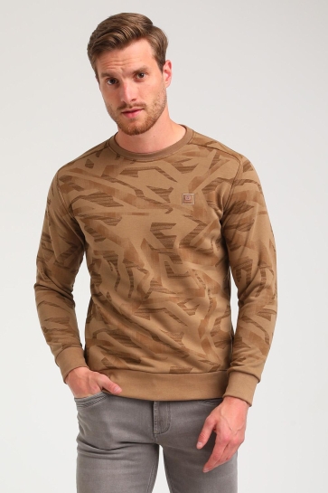 Gabbiano Trui SWEATER MET PRINT 774770 4412 khaki brown