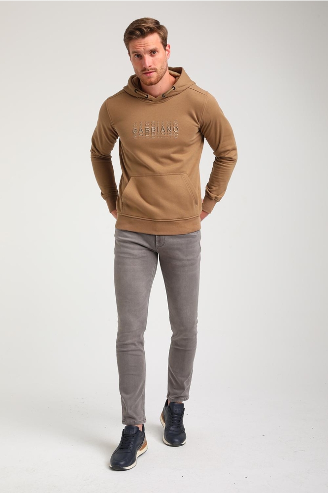 SWEATER MET TEKST 774773 4412 Khaki Brown