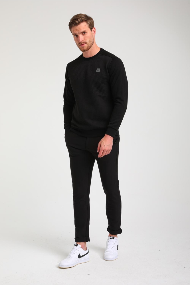 SWEATER WAFFLE STRUCTUUR 774783 201 Black