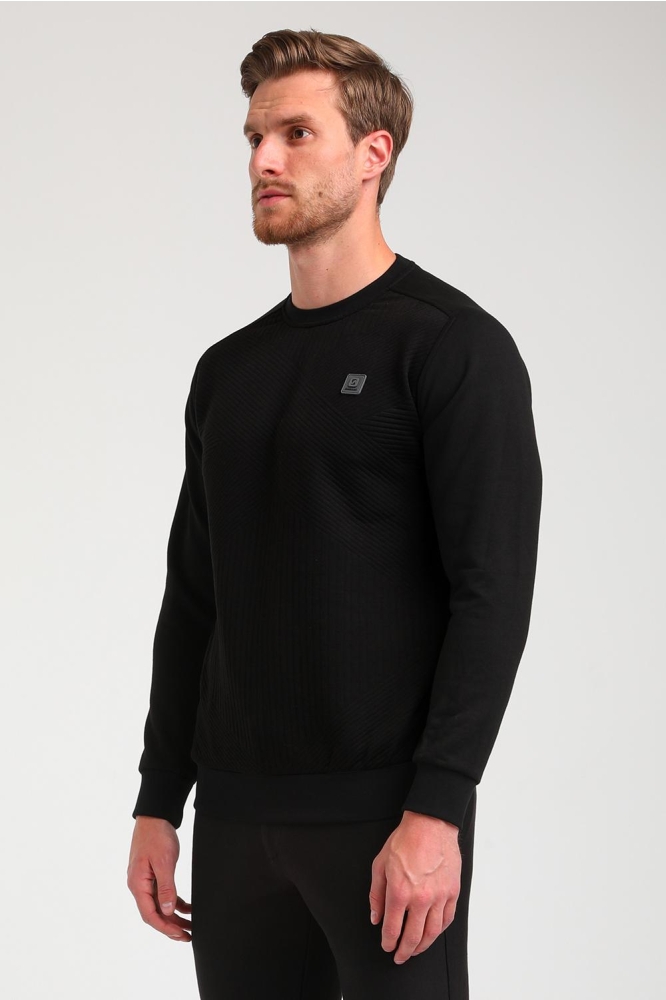 SWEATER WAFFLE STRUCTUUR 774783 201 Black