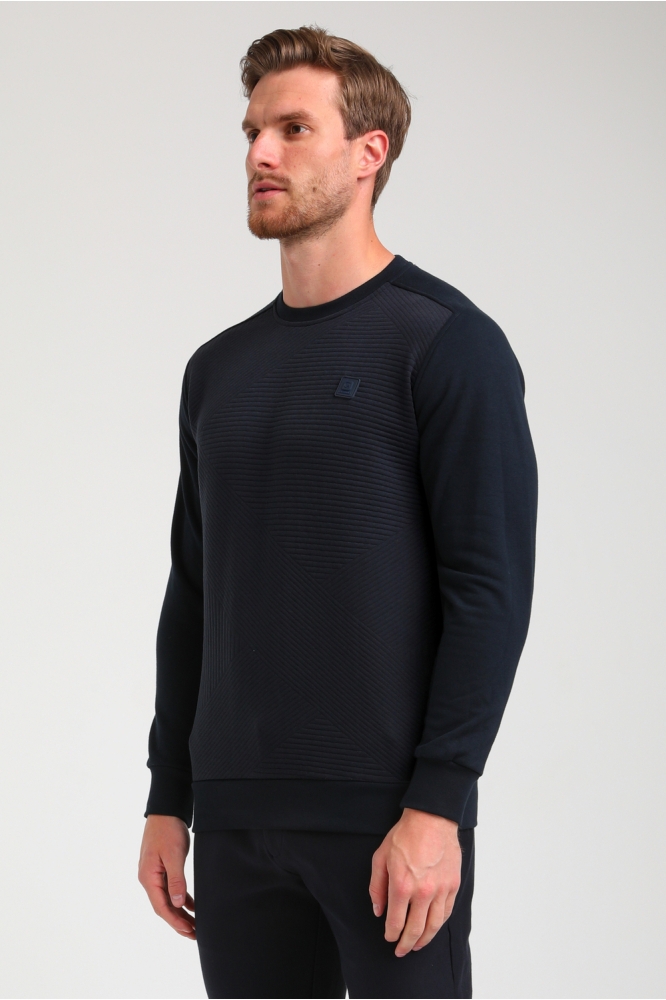 JACQUARD ROUNDNECK SWEATER 774783 301 navy