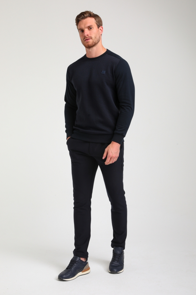 JACQUARD ROUNDNECK SWEATER 774783 301 navy