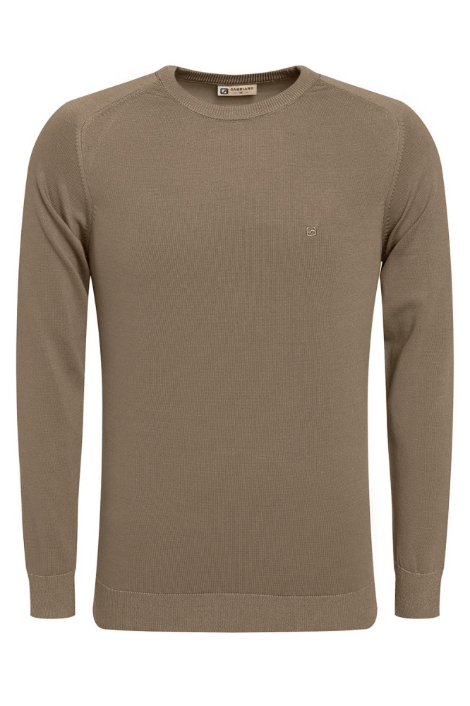 FIJNGEBREIDE TRUI 614570 4412 khaki brown