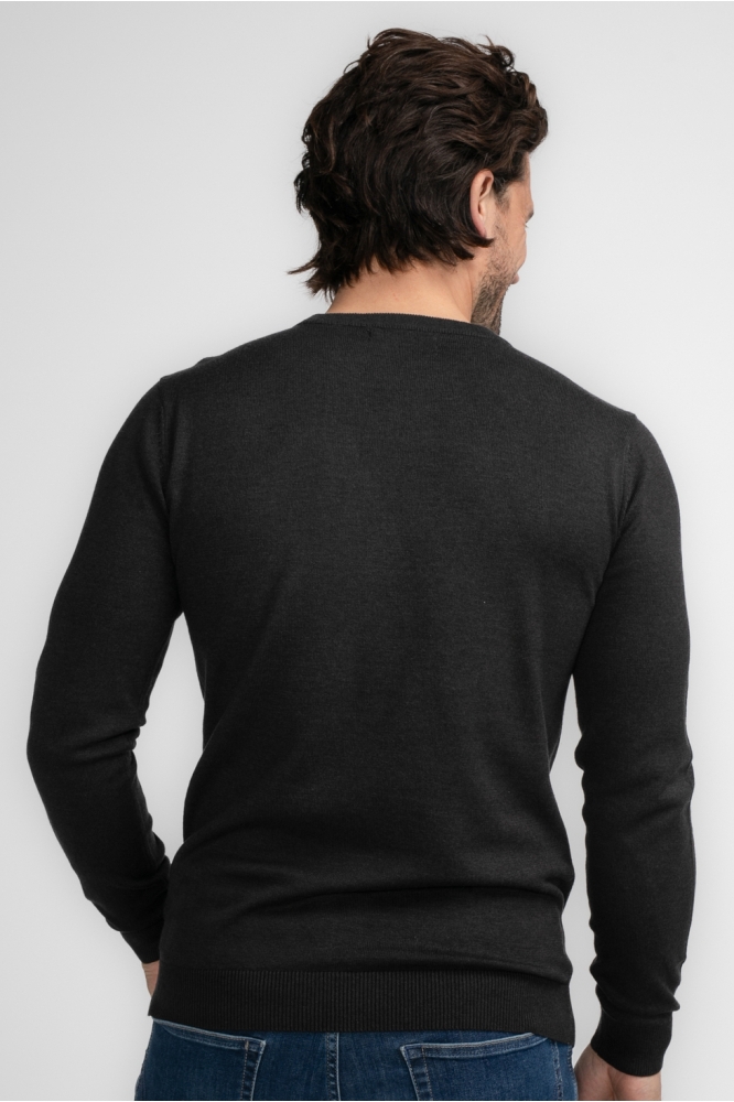 KNITWEAR ROUND NECK BASIC M 3040 KWR201 9091 Dark Black