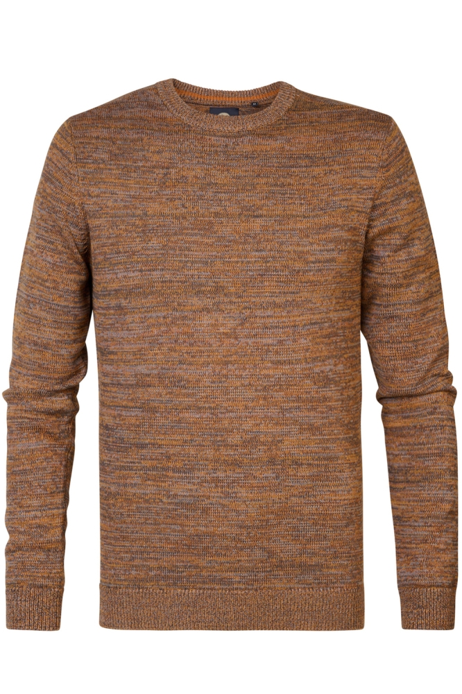 KNITWEAR ROUND NECK BASIC M 3040 KWR240 Dark Caramel