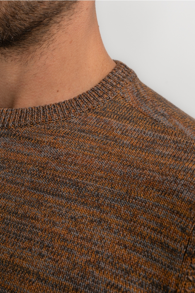 KNITWEAR ROUND NECK BASIC M 3040 KWR240 Dark Caramel