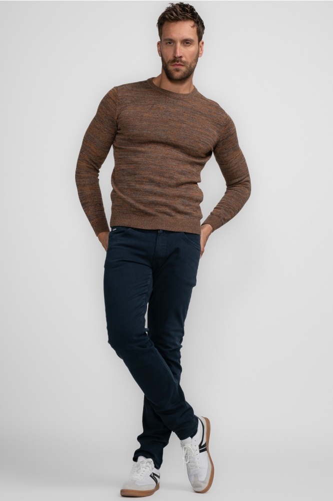 KNITWEAR ROUND NECK BASIC M 3040 KWR240 Dark Caramel