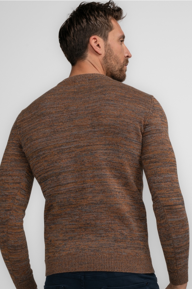 KNITWEAR ROUND NECK BASIC M 3040 KWR240 Dark Caramel