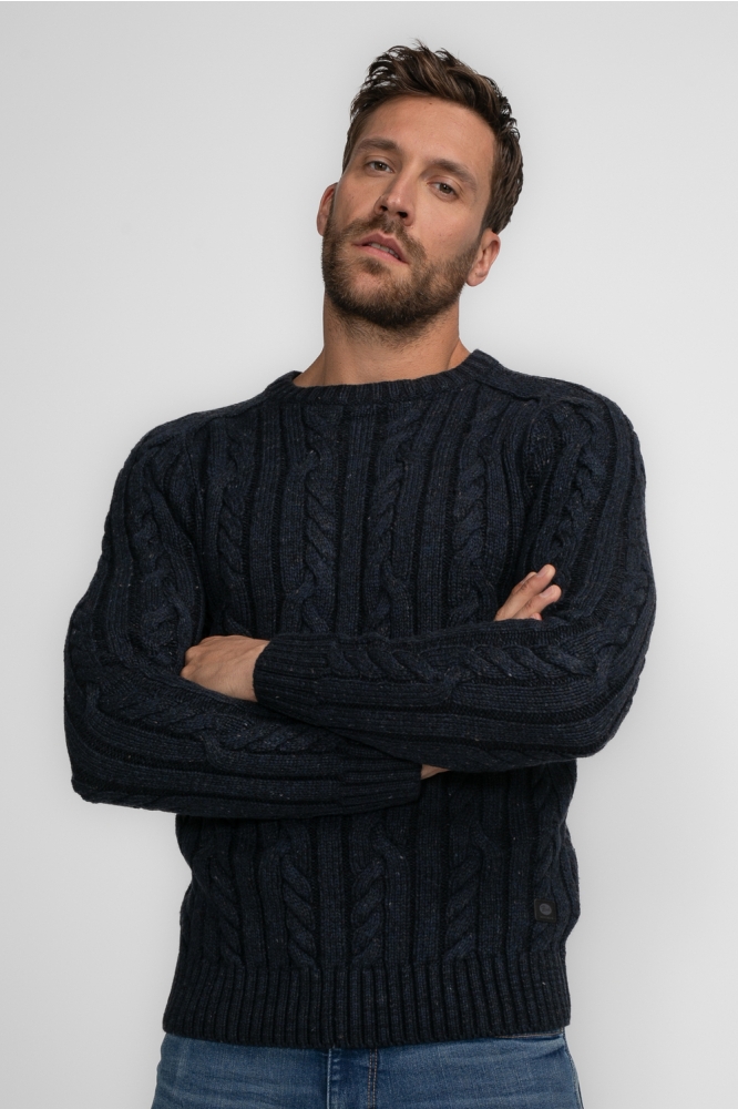 KNITWEAR ROUND BASIC M 3040 KWR247 5120 Sky Captain