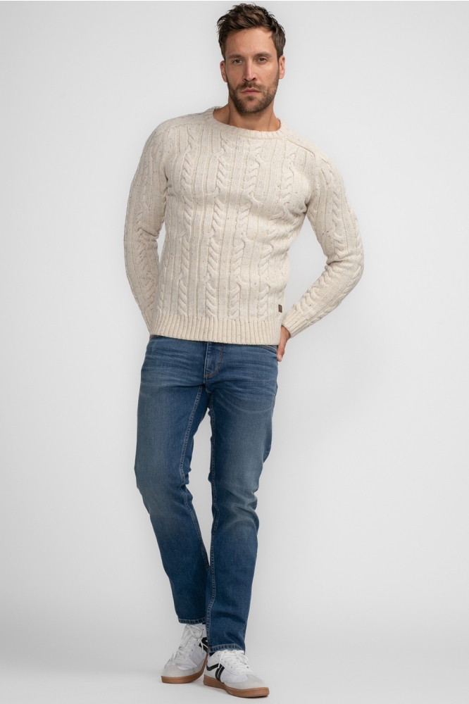 KNITWEAR ROUND NECK BASIC M 3040 KWR247 7137 Ecru