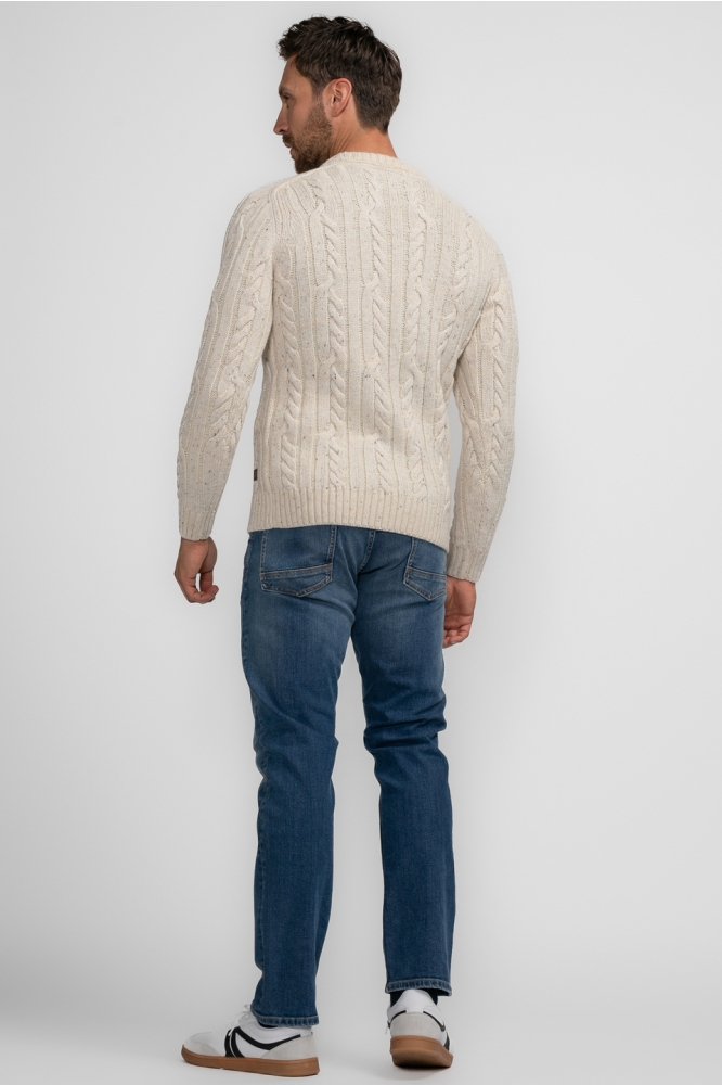 KNITWEAR ROUND NECK BASIC M 3040 KWR247 7137 Ecru