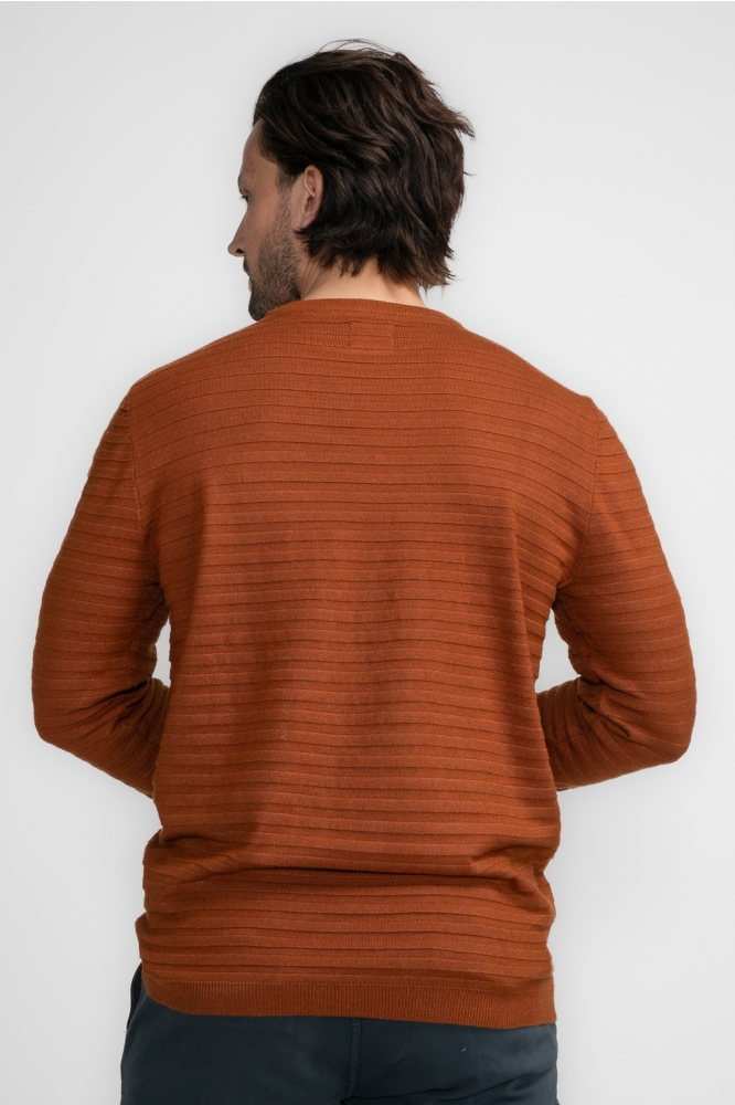 KNITWEAR ROUND NECK BASIC M 3040 KWR269 Dark Caramel 2123