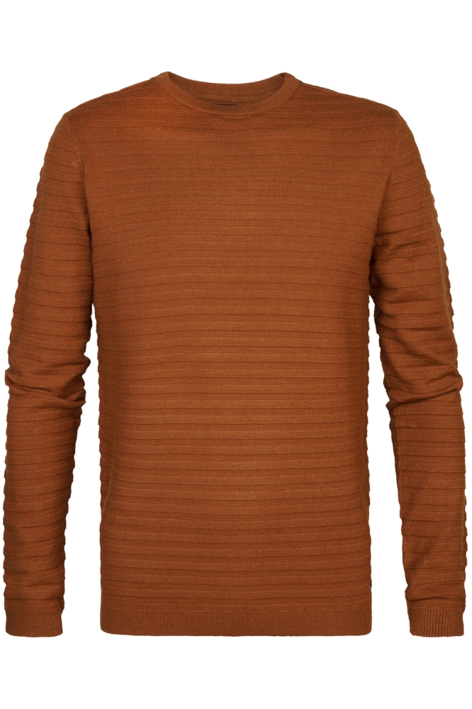 KNITWEAR ROUND NECK BASIC M 3040 KWR269 Dark Caramel 2123