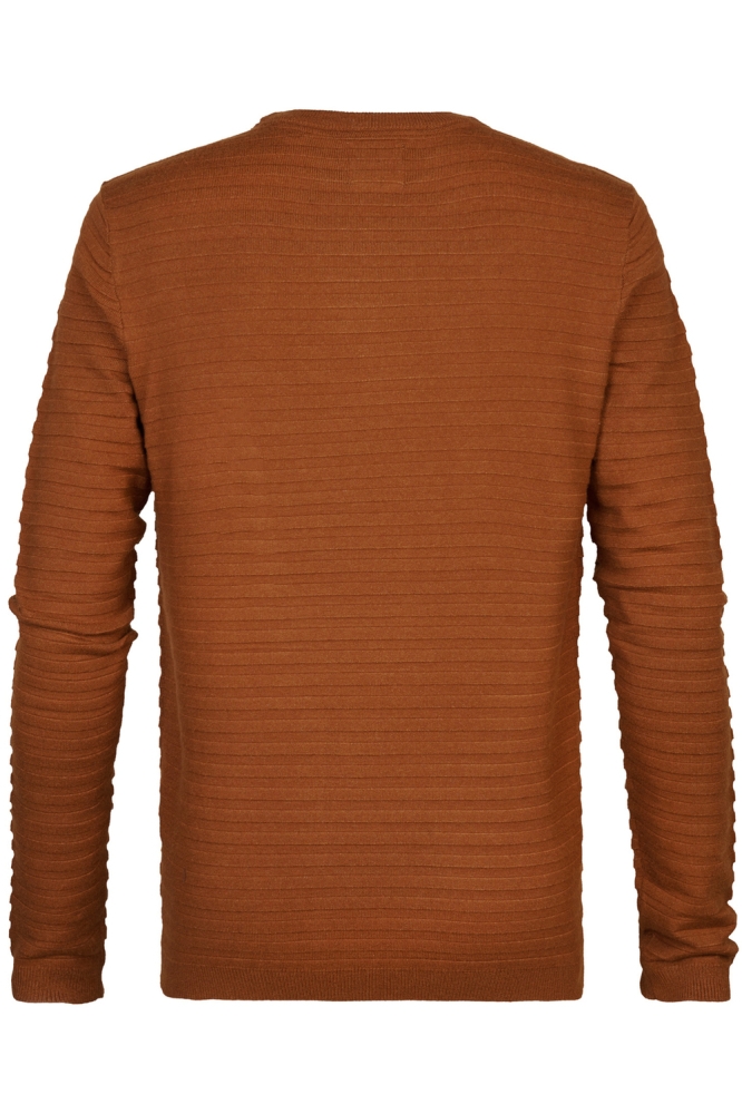 KNITWEAR ROUND NECK BASIC M 3040 KWR269 Dark Caramel 2123