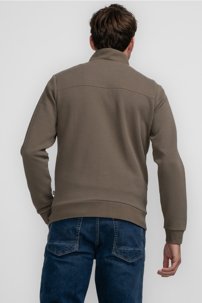 SWEATER COLLAR ZIP M 3040 SWC343 7141 Timber Wood