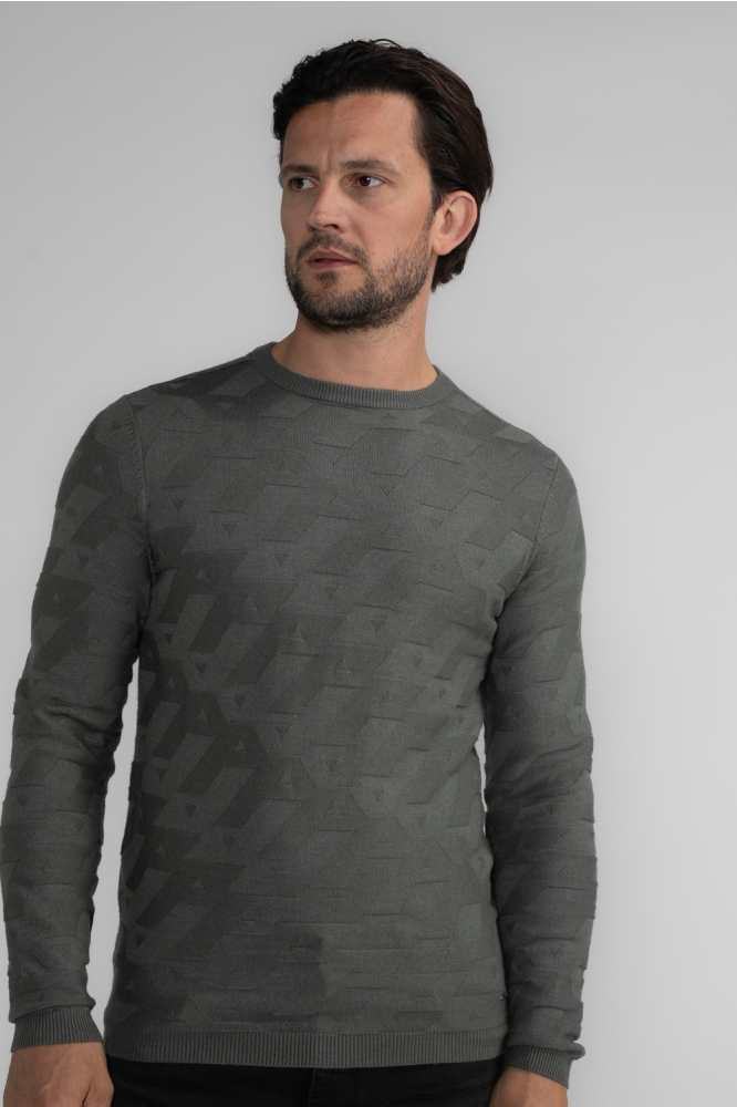 KNITWEAR ROUND NECK BASIC M 3040 KWR219 6165 Dark Sage