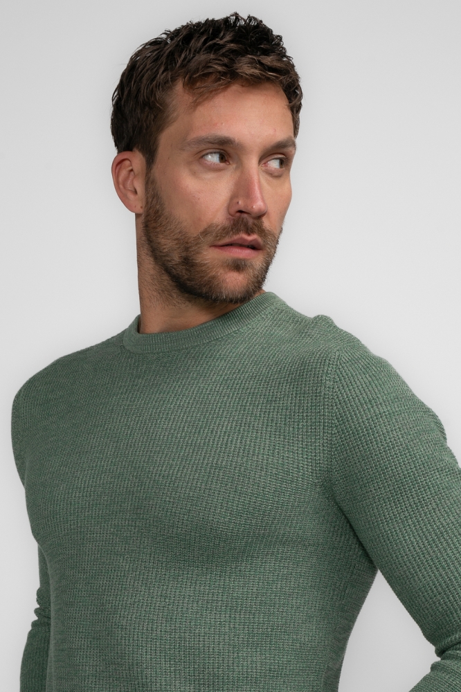 KNITWEAR ROUND NECK BASIC M 3040 KWR225 6167 Wasabi