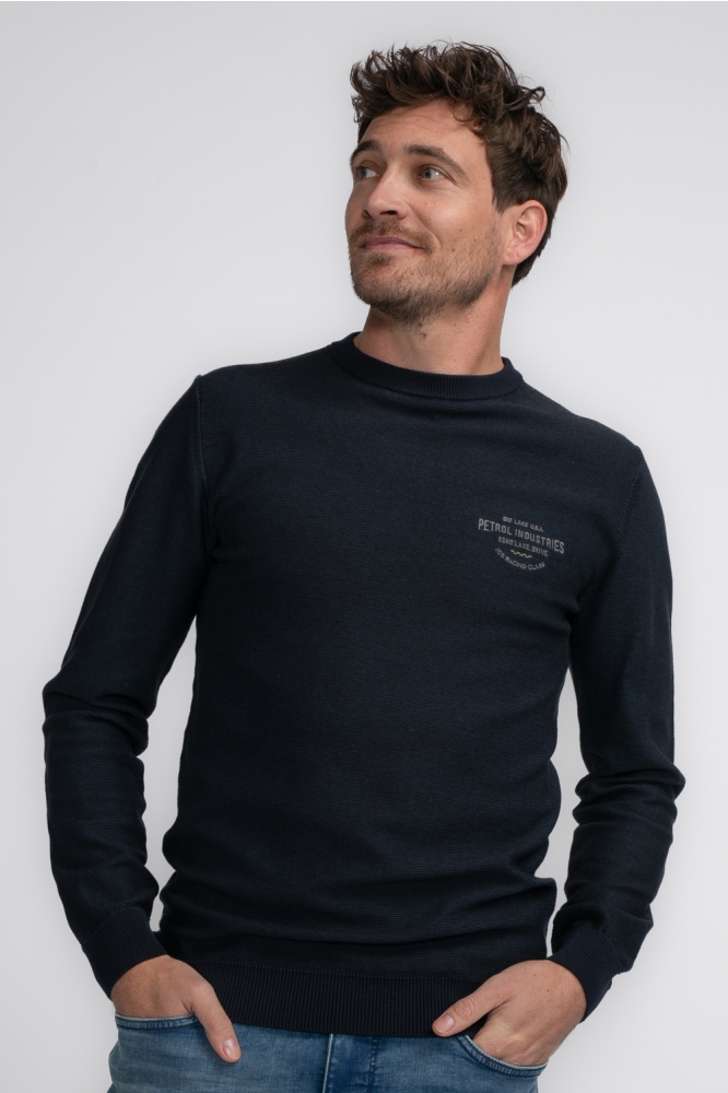 KNITWEAR ROUND NECK BASIC M 3040 KWR233 Sky Captain