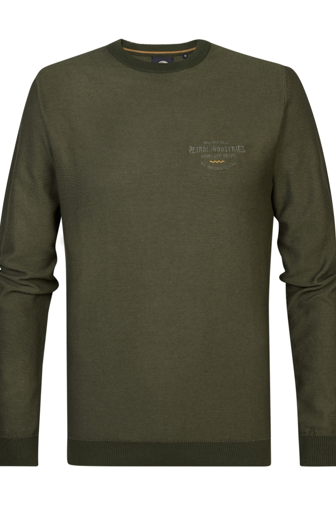 KNITWEAR ROUND NECK BASIC M 3040 KWR233 Army Green