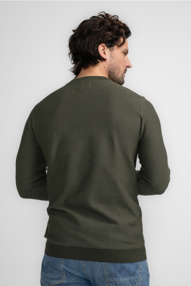 KNITWEAR ROUND NECK BASIC M 3040 KWR233 Army Green