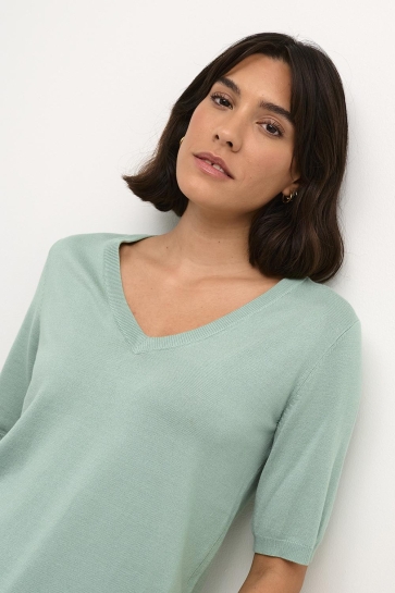 Kaffe Trui KALIZZA V NECK PULLOVER 10508412 165907 Granite Green